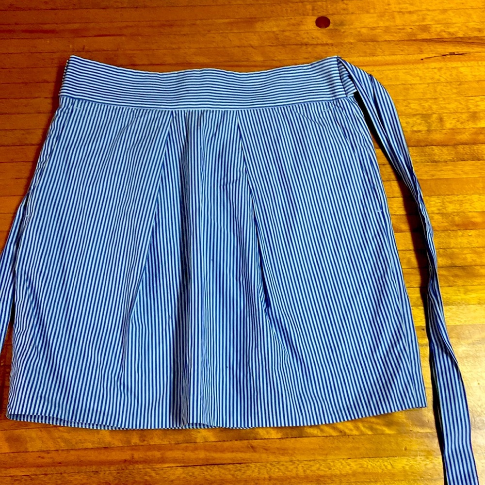 J Crew size 2 lined blue/white striped skirt